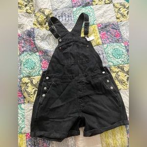 Old Navy Black Denim Short Overalls